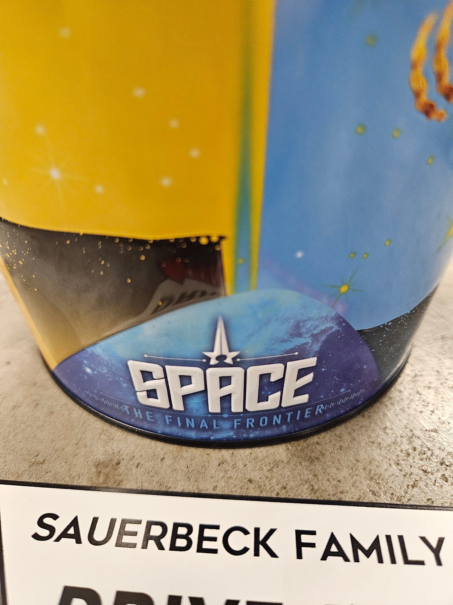 Star Trek 60th Anniversary 130oz Metal Popcorn Bucket AND 2 Plastic Cups IN HAND 2026 Set of 3