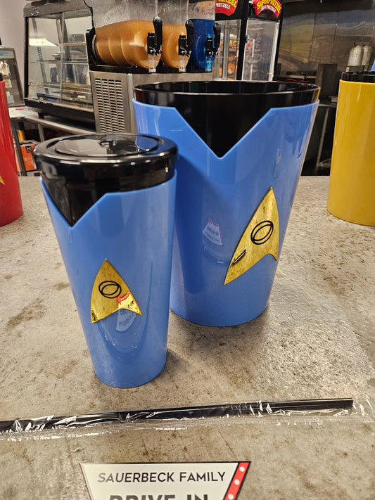 Star Trek SET of 2 - BLUE Uniform Popcorn Bucket AND Cup 60th Anniv IN HAND 2026