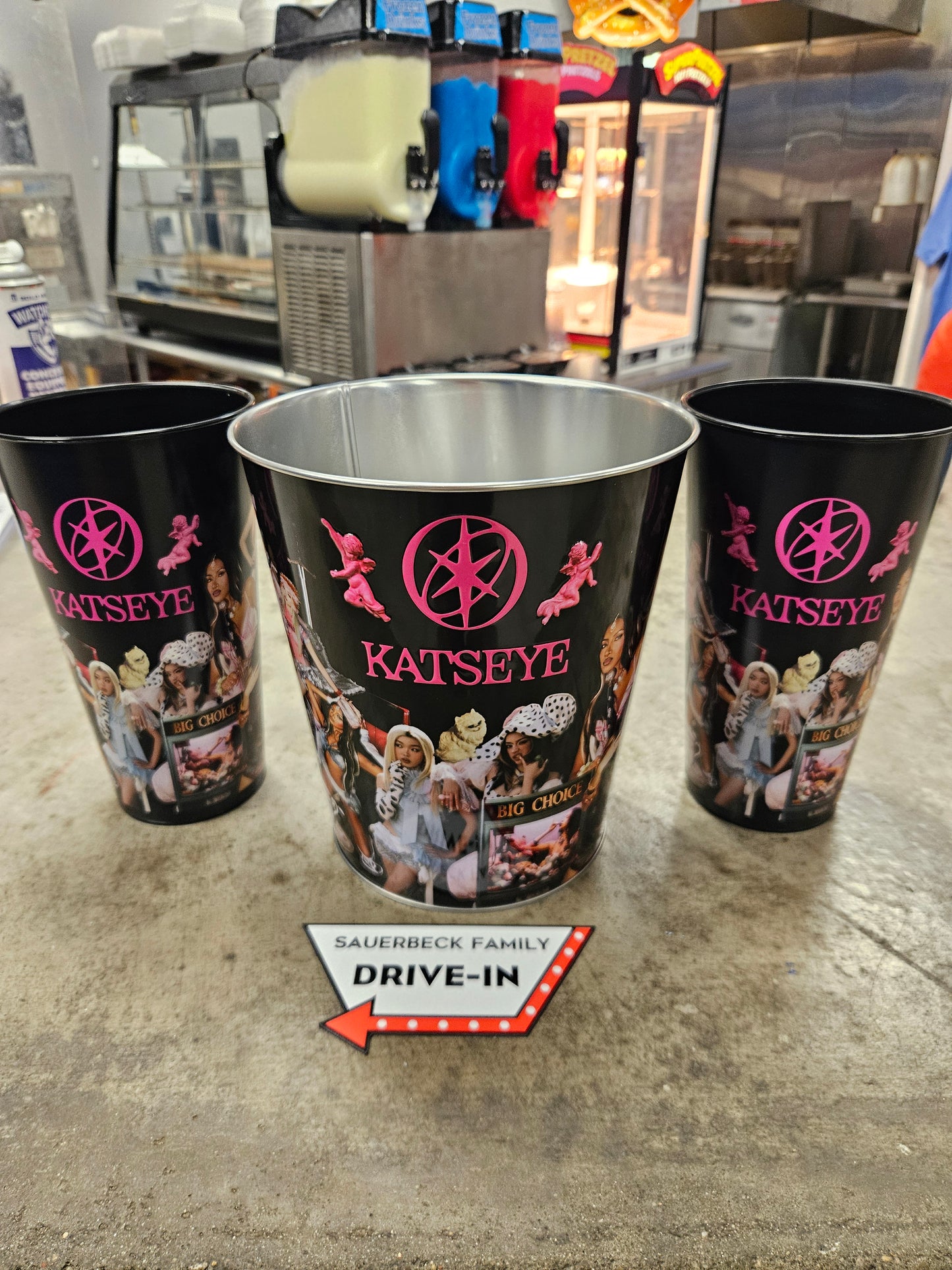 Katseye Wild Hearts Metal Popcorn Bucket AND 2 Cups - 2026 - Set of 3