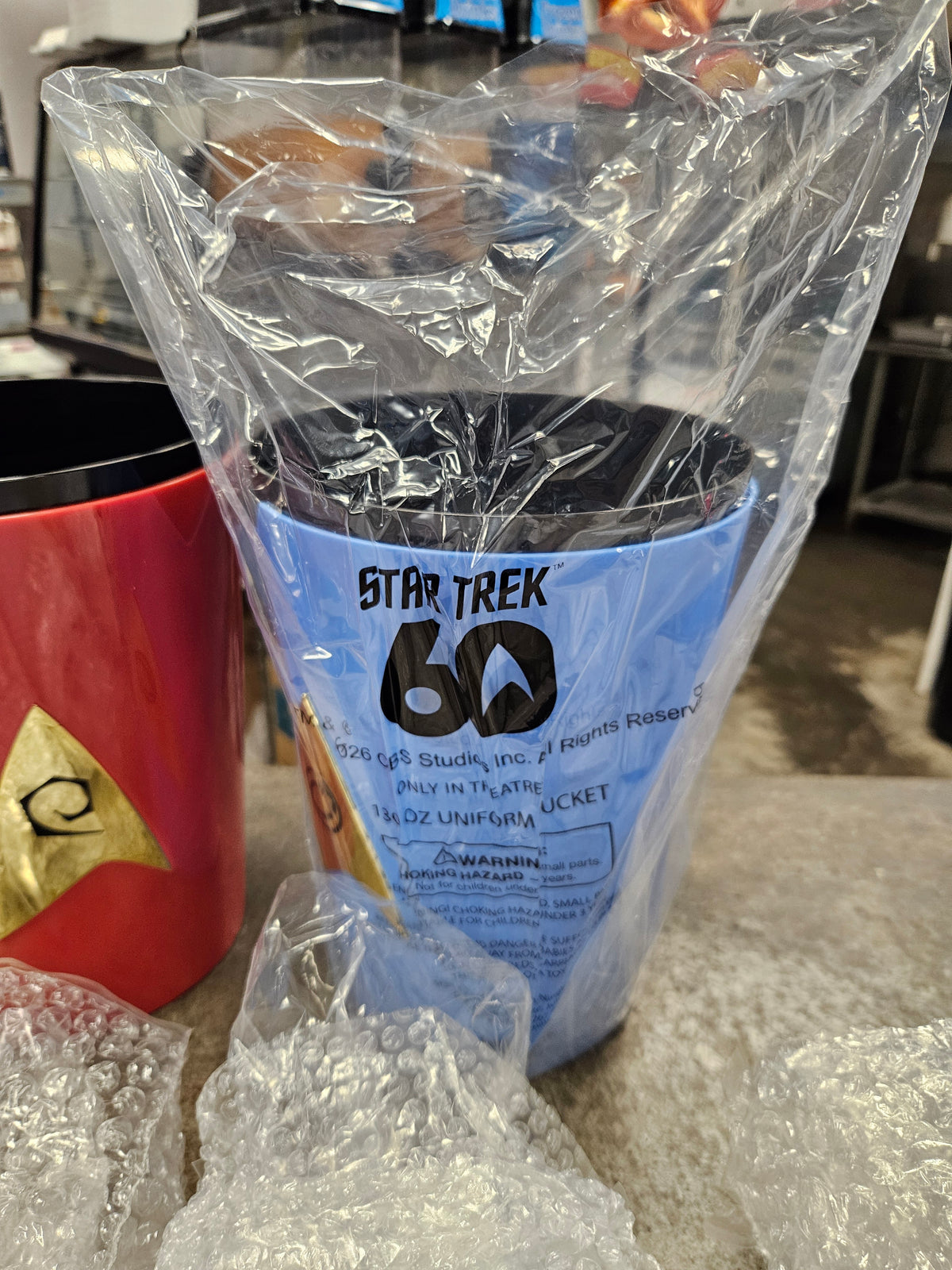 Star Trek SET of 2 - BLUE Uniform Popcorn Bucket AND Cup 60th Anniv IN HAND 2026