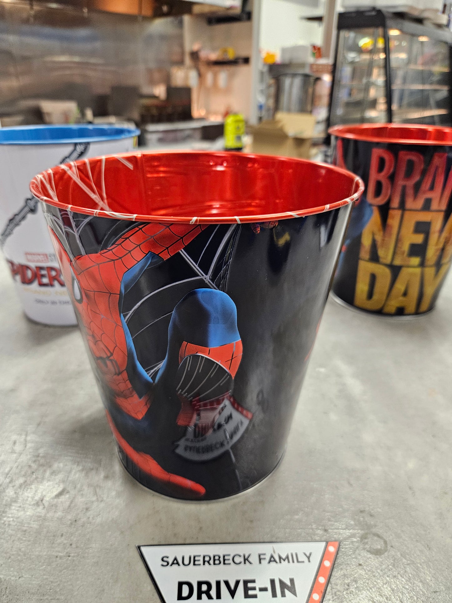 NEW! Set of 3 Spider-Man Brand New Day 130oz Metal Popcorn Bucket Set of 3 IN HAND 2026
