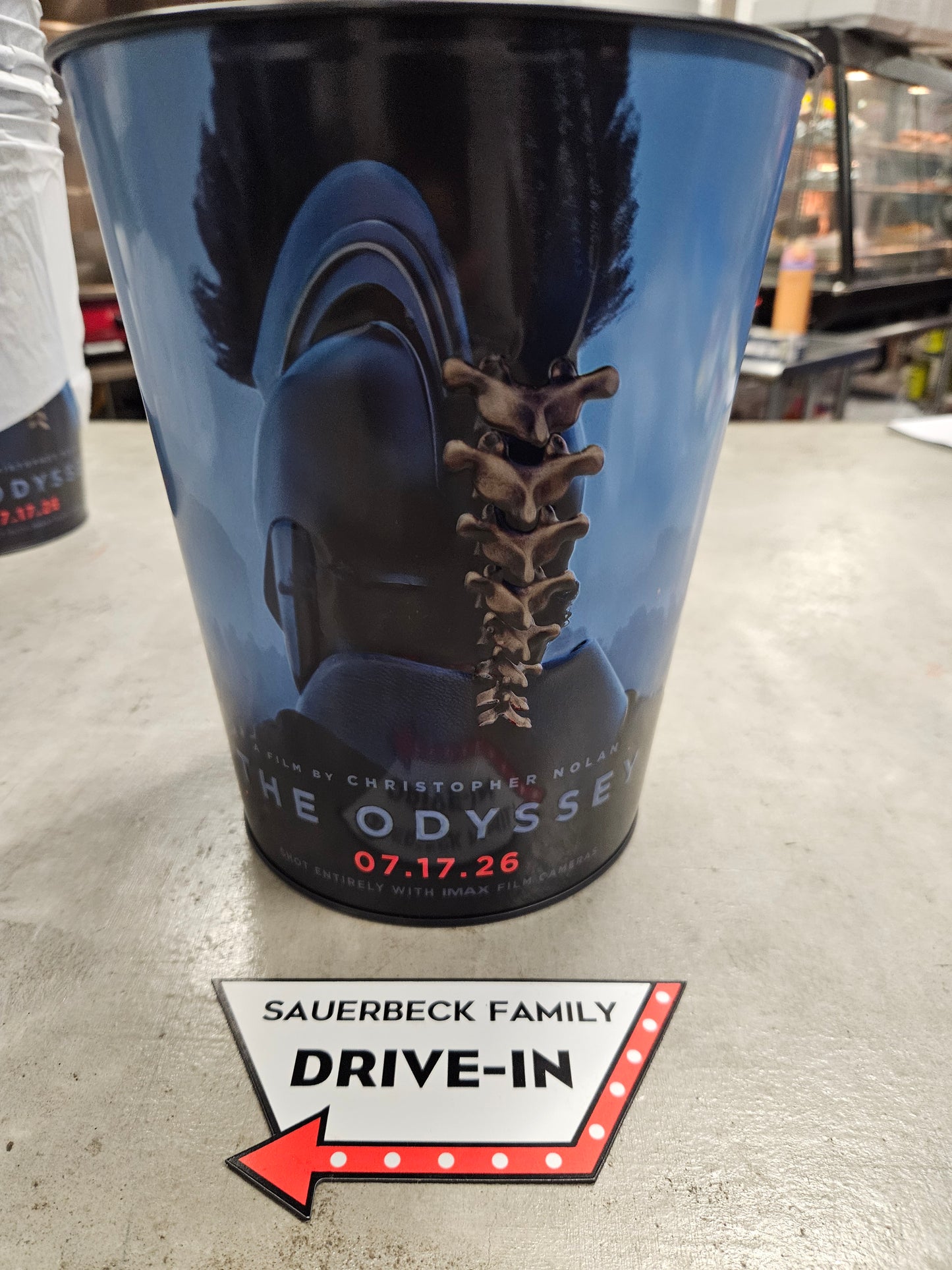NEW! The Odyssey Popcorn Bucket Tin IN HAND 2026
