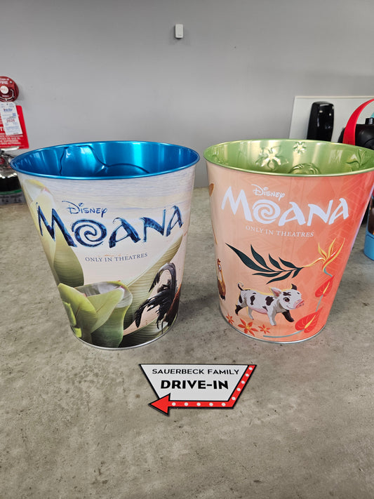 NEW! Moana (2026) Set of 2 Metal Popcorn Bucket IN HAND