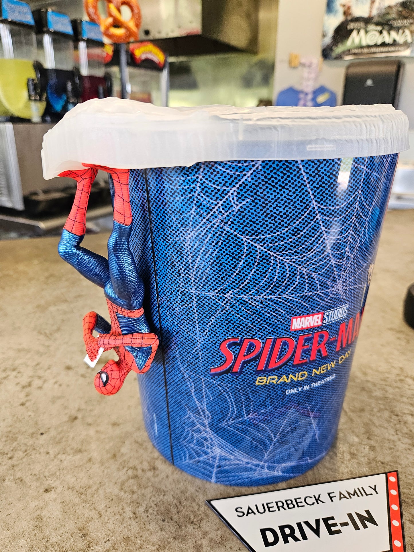 Spider-Man Brand New Day 2026 Popcorn Bucket With Hanging Figure Lid - In Hand