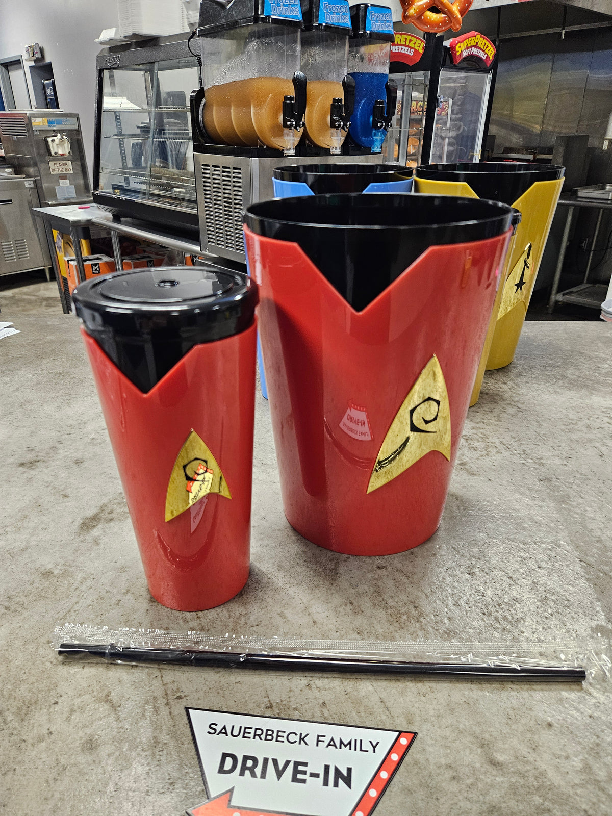 Star Trek SET of 2 - RED Uniform Popcorn Bucket AND Cup 60th Anniv IN HAND 2026