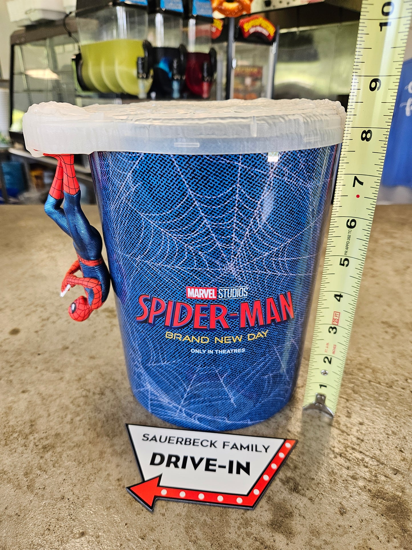 Spider-Man Brand New Day 2026 Popcorn Bucket With Hanging Figure Lid - In Hand